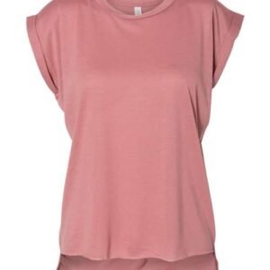 Women’s Flowy Rolled Cuffs Muscle Tee