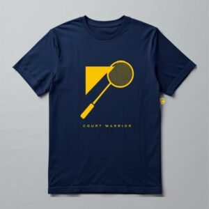 Court Warrior Badminton Tee — Navy