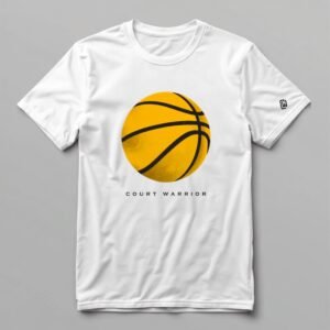 Court Warrior Basketball Tee — White Fade