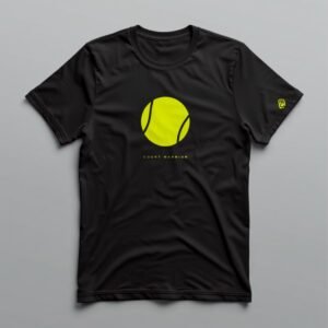 Court Warrior Tennis Tee — Black Emblem