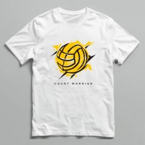 Court Warrior Volleyball Tee — White