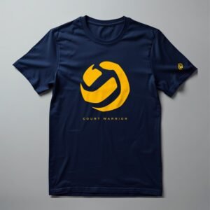 Court Warrior Volleyball Tee — Flat Lay Navy