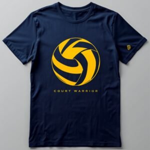 Court Warrior Volleyball Tee — Streetwear Navy