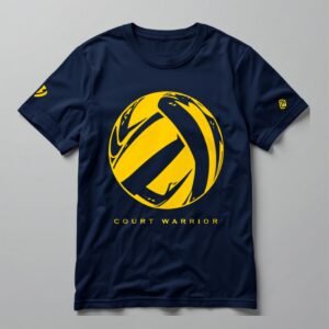 Court Warrior Volleyball Tee — Crew Navy