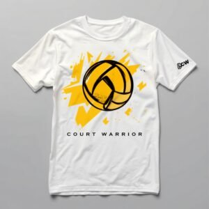 Court Warrior Volleyball Tee — Print White