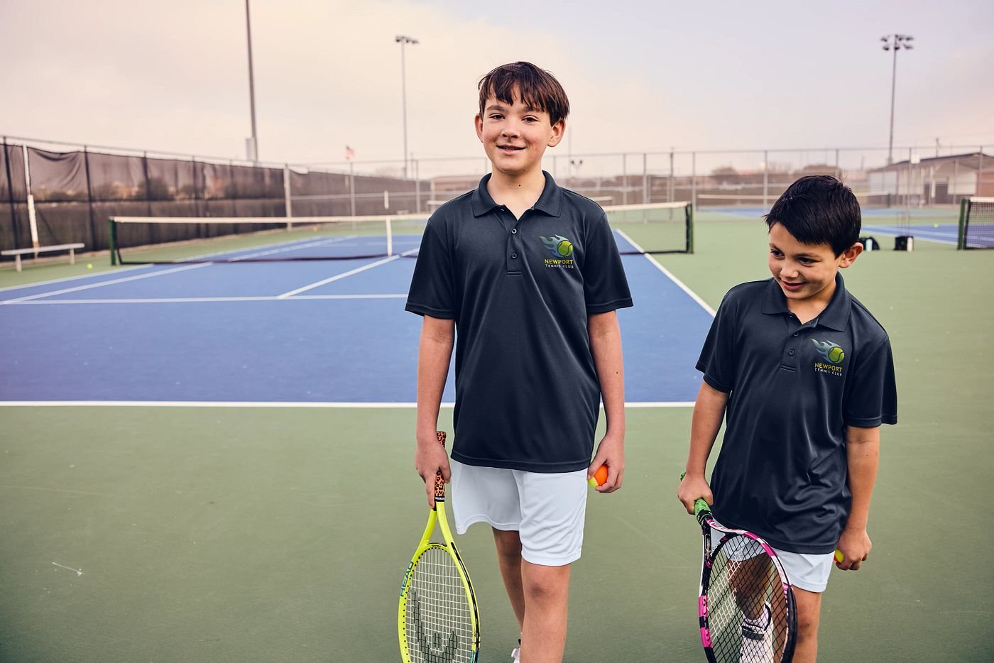 Students wearing coordinated school polos