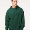 Court Warrior hoodie worn on model, forest green