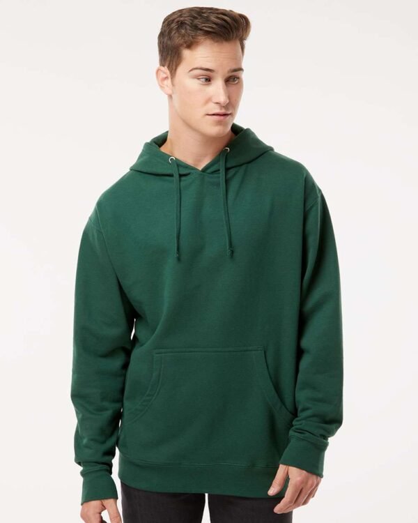 Court Warrior hoodie worn on model, forest green
