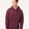 Court Warrior hoodie worn on model, maroon