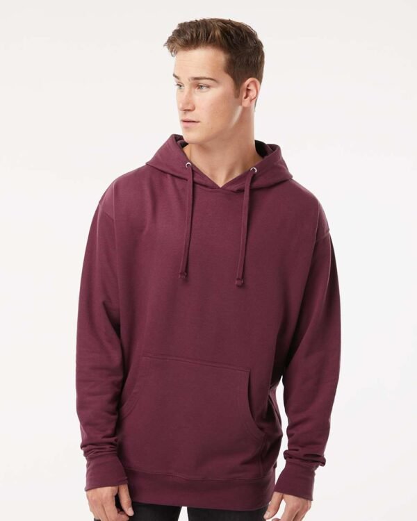 Court Warrior hoodie worn on model, maroon