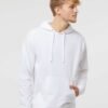 Court Warrior hoodie worn on model, white