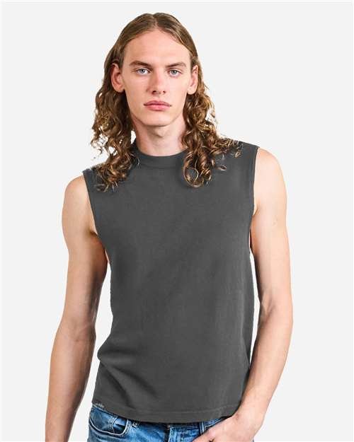 Custom American Apparel 207GD Unisex Heavyweight Cotton Garment-Dyed Boxy Muscle Tee