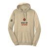 Court Warrior hoodie, Deck the Kitchen design, Sand / Forest + Red