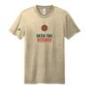 Court Warrior tee, Deck the Kitchen design, Sand / Forest + Red