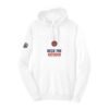 Court Warrior hoodie, Deck the Kitchen design, White / Navy + Red