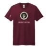 Court Warrior tee, ESTD Holiday Edition design, Maroon / Bone + Blush