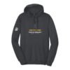 Court Warrior hoodie, Family Rec League design, Heather Charcoal / White + Mustard