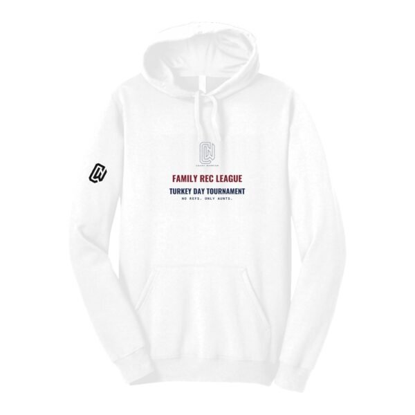 Court Warrior hoodie, Family Rec League design, White / Navy + Burgundy