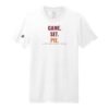 Court Warrior tee, Game. Set. Pie. design, White / Burgundy + Orange