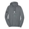 Court Warrior hoodie, Gift Tag design, Storm Grey / White + Forest