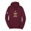Court Warrior hoodie, Gobble. Dink. Repeat. design, Maroon / Bone + Mustard