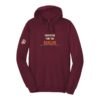 Court Warrior hoodie, Grateful for the Baseline design, Maroon / Bone + Orange