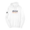 Court Warrior hoodie, PIKLBLR Holiday League design, White / Navy + Orange
