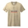 Court Warrior tee, Season's Greetings from the Baseline design, Sand / Navy + Red