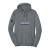 Court Warrior hoodie, Season's Greetings from the Baseline design, Storm Grey / White + Navy