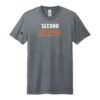 Court Warrior tee, Second Helpings design, Storm Grey / White + Orange
