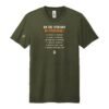 Court Warrior tee, On the 12th Day of Pickleball design, Military Olive / Cream + Orange