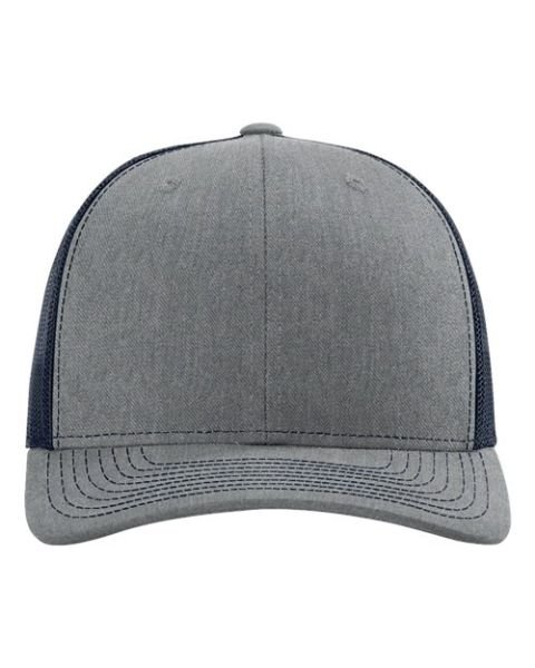 Richardson 112 in Heather Grey/ Navy with your logo