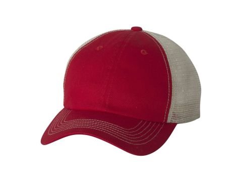 Contrast-Stitch Mesh-Back Cap